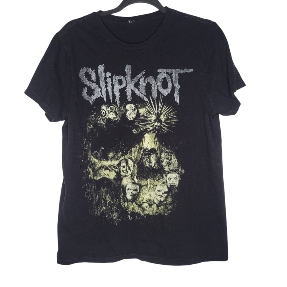 Slipknot Skull Print Double Sided Band Heavy Metal Graphic T-Shirt Size Medium